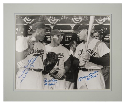 Mickey Mantle, Pee Wee Reese and Duke Snider Signed and Inscribed 16x20 Photo